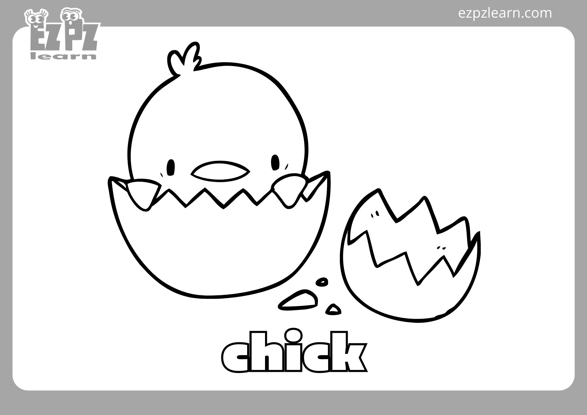 Easter chick coloring page